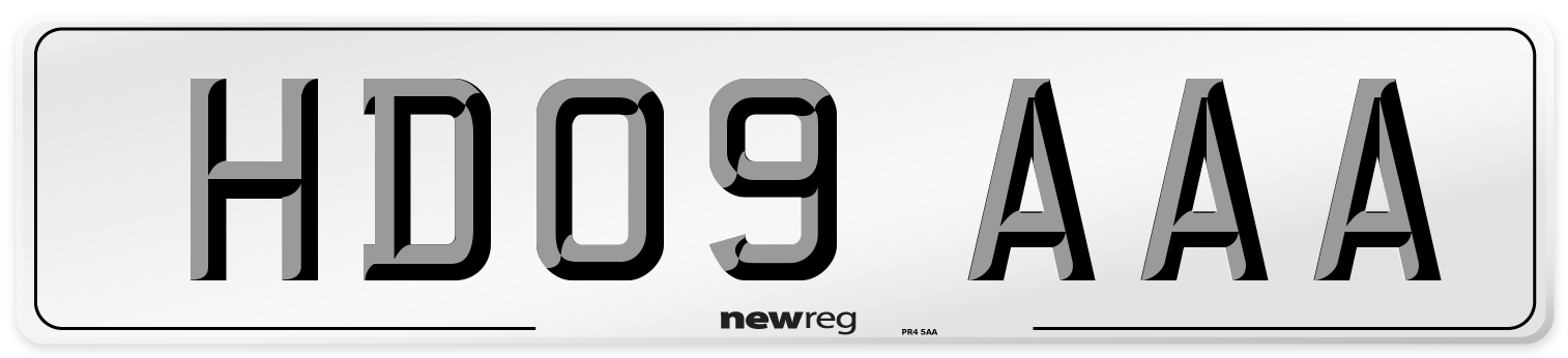 HD09 AAA Number Plate from New Reg